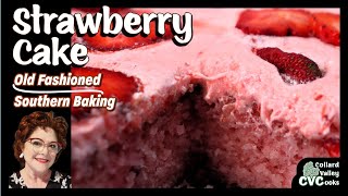 THE BEST Strawberry Cake  1970s Strawberry JellO Cake Recipe [upl. by Enaud]