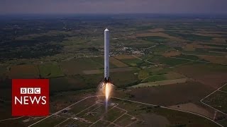 Reusable rocket blasts off and returns to earth  BBC News [upl. by Calle40]