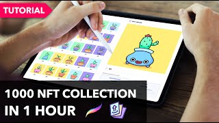 Drawing Tutorial  NFT Collection with Procreate [upl. by Vassell]