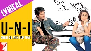 Lyrical UnI Mere Dil Vich Hum Tum Song with Lyrics  Hum Tum  Saif Ali Khan  Rani Mukerji [upl. by Ultima468]