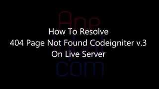 How To Resolve 404 Page Not Found Codeigniter v3 [upl. by Albarran317]