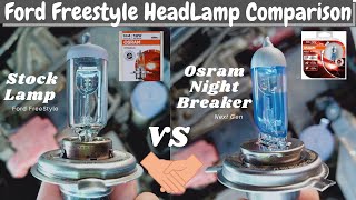 Osram Night Breaker Laser H4 Vs Stock Light  6055w 12V  Headlight Comparison for Ford Freestyle [upl. by Favata]