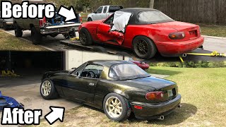 LS Swapped Miata Build Documentary Resurrection From Start To Finish Turbo Beater to V8 Beauty [upl. by Leizahaj]