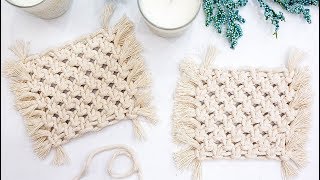 Macrame Tutorial  DIY Boho Macrame Coasters [upl. by Camella]