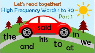 HIGH FREQUENCY WORDS 1 to 30 PART 1 l Sight Words l Kids Reading l Learn to Read [upl. by Gnof368]