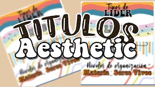 Titulos Aesthetic BONITOS en word  pt 1 [upl. by Ennahoj796]