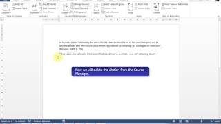 Word Referencing Part 3  Delete Citations [upl. by Eeleimaj]