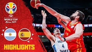 Argentina v Spain  Basketball Highlights  FIBAWC 2019 [upl. by Channa]