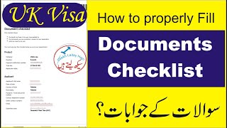 How to properly fill documents checklist for Uk Visa [upl. by Harman]