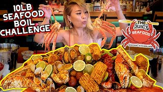 10LB SEAFOOD BOIL MUKBANG CHALLENGE at the Juicy Seafood in Columbus Georgia RainaisCrazy [upl. by Marentic]