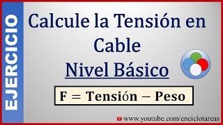 Calcule la Tensión en Cable  Nivel Básico [upl. by Tterrab2]