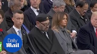 Donald Trump stares at King of Morocco during Armistice event [upl. by Graniah57]