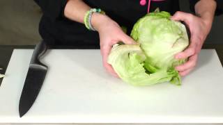 How to Cut Iceberg Lettuce for a Salad  Salad Recipes [upl. by Erick]