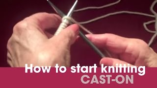 Basic Cast On how to start knitting [upl. by Naginnarb462]