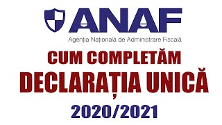 Cum completam Declaratia Unica 2020  2021 [upl. by Odnesor]