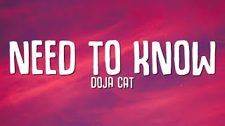 Doja Cat  Need To Know Lyrics [upl. by Bigg709]