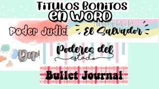 como hacer TITULOS BONITOS en WORD [upl. by Yeltrab834]