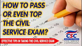 HOW TO PASS OR EVEN TOP CIVIL SERVICE EXAM  14 EFFECTIVE TIPS IN TAKING THE CIVIL SERVICE EXAM [upl. by Ransom]