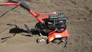 Cold Start 5HP Briggs and Stratton MTD Garden Tiller  Tilling the Garden  April 13 2013 [upl. by Bollinger145]