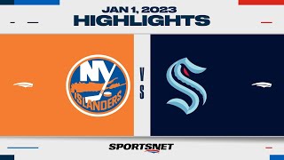 NHL Highlights  Islanders vs Kraken  January 1 2023 [upl. by Aicertap]