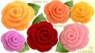 Como hacer flores rosas de colores 3D en cinco minutos [upl. by Rudich419]