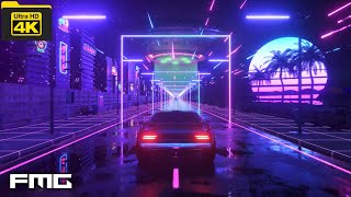 4K Video  Car and City in Neon Style  No Copyright VJ Loop Background Video [upl. by Roti]