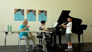 Masterclass with Sir James Galway Part I Julin Cheung age 9 playing Chaminade Concertino [upl. by Guilbert]