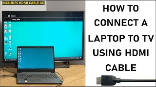 How To Connect Your Laptop To The TV Using HDMI Cable  2021 Update  WINDOWS 10  STEP BY STEP [upl. by Goren]