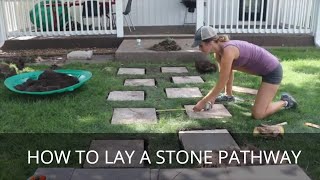 How to Build a Simple Stone Walkway  Large Stepping Stone Pathway [upl. by Tristan]