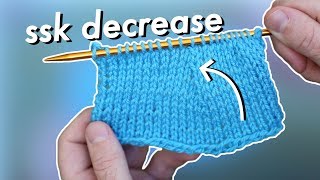 How to SSK Knitting an SSK Decrease [upl. by Eesyak]