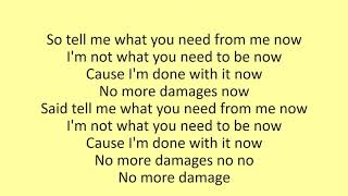 Tems  Damages lyrics [upl. by Rehpotsihrc713]