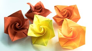 Como hacer rosas de papel  Origami [upl. by Ellehctim]