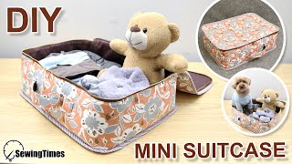 DIY FABRIC SUITCASE  Travel Luggage Bag Sewing amp Tutorial sewingtimes [upl. by Anaul622]