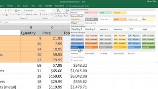 Apply styles in Excel [upl. by Elleinnad]