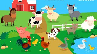 Learn Farm animals for kids  Farm Animals Names amp Sounds [upl. by Ecnarwal]