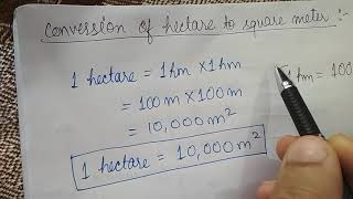 Conversion of hectare to square meter [upl. by Avihs]