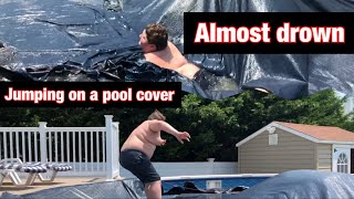 FAT KID jumps on POOL COVER [upl. by Esinwahs]