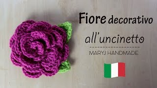 Fiore decorativo alluncinetto [upl. by Jessey]