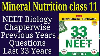 Mineral nutrition class 11 NEET previous year questions last 33 years [upl. by Freberg33]