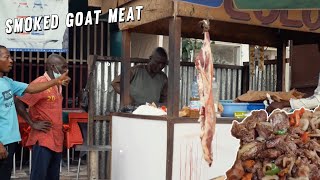 Smoked Goat Meat in Kinshasa Ntaba  Congolese Street Food [upl. by Attennot]