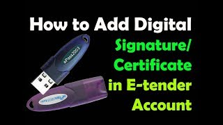 How to Add Digital SignatureCertificate in Etender Account l But2WHY [upl. by Brout]