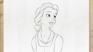 Comment dessiner PRINCESSE BELLE Disney étape par étape et facilement [upl. by Normandy]