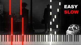 Exorcist Theme  Tubular Bells  EASY SLOW Piano tutorial Synthesia [upl. by Almund]