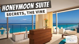 Honeymoon Suite Ocean Front  Secrets The Vine Cancun Resort  Full Walkthrough Room Tour  4K [upl. by Maible630]