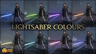 Star Wars Jedi Fallen Order  All Lightsaber Colours [upl. by Ayinat901]