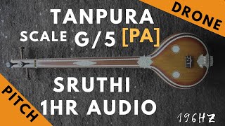 Tanpura Sruthi  Drone  G Scale or 5 Kattai  Pa Panchamam Pancham  196Hz [upl. by Fesuoy]