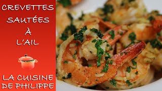 Crevettes sautées à lail [upl. by Bradman]