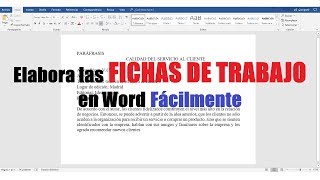 CÓMO HACER FICHAS DE TRABAJO EN WORD FÁCILMENTE [upl. by Osrock]