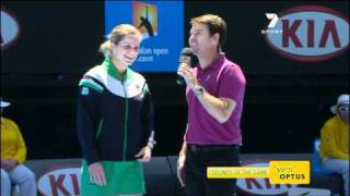 Kim Clijsters chided commentator Todd Woodbridge at the Australian Open [upl. by Kidd]