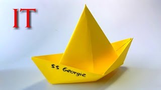 Como hacer el Barco de papel  PELICULA quotITquot el payaso Origami paper boat [upl. by Fita67]